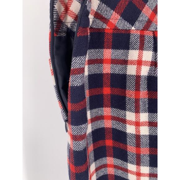 Talbots Plaid Pencil Skirt Wool Blend Blue Red Tartan Acadamia Preppy 10 - Picture 6 of 10